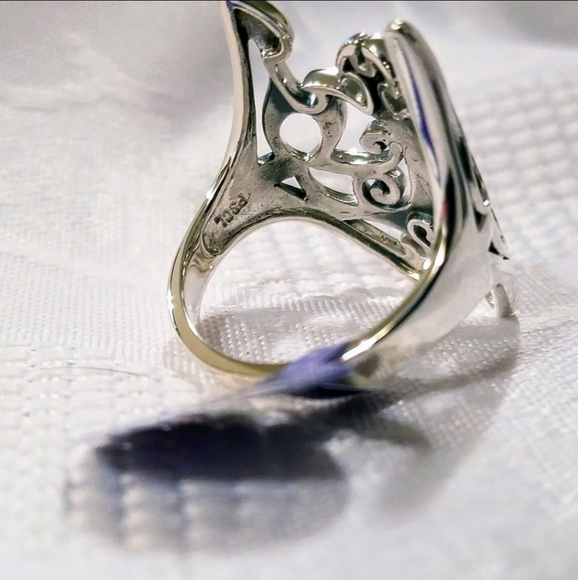 Sterling Silver Gothic Butterfly Ring Size 9 - Picture 5 of 6